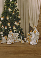 Ox Nativity Figurine, Golden Luster